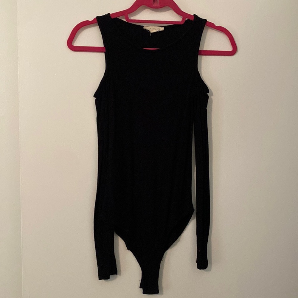 Black off shoulder body suit